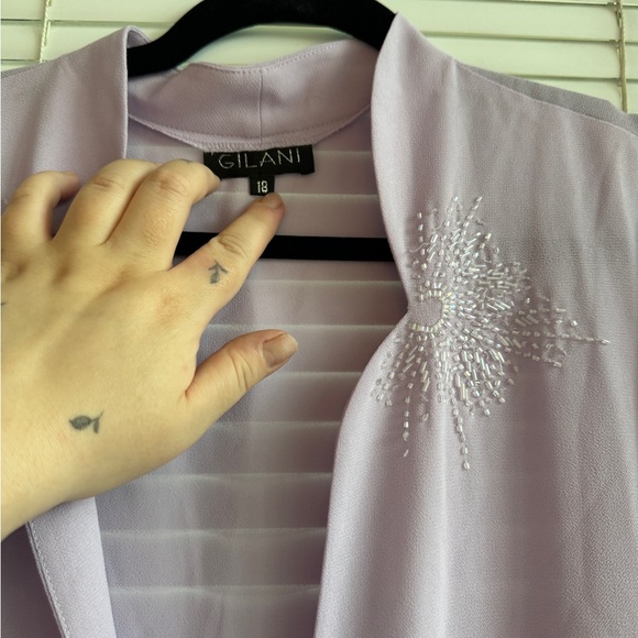 Vintage Purple Chiffon Duster SZ 18 - Picture 4 of 5